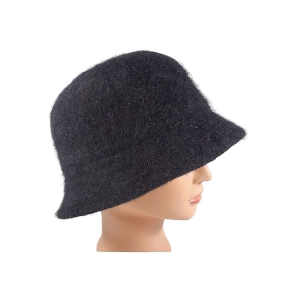 Angora/Wool Fuzzy Bucket Hat Bowler Hat - Picture 1 of 7
